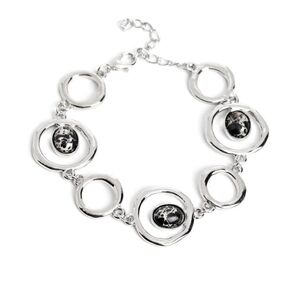 Elegant Silver and Black Bracelet Marble Myriad Black Fashion Jewelry Paparazzi